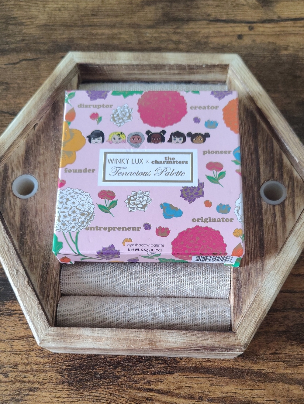 WINKY LUX Pink Floral Tenacious Eyeshadow Palette Packaging